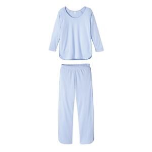 LAKE Long Sleeve/Pants Pajama Set Hydrangea Size XS 100% Pima Cotton Striped PJ